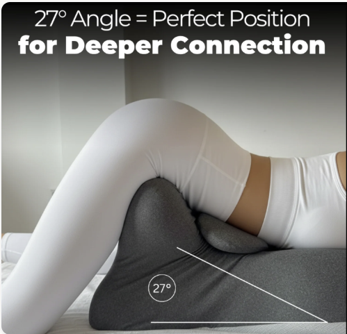 She sits on it. Her hips relax.
